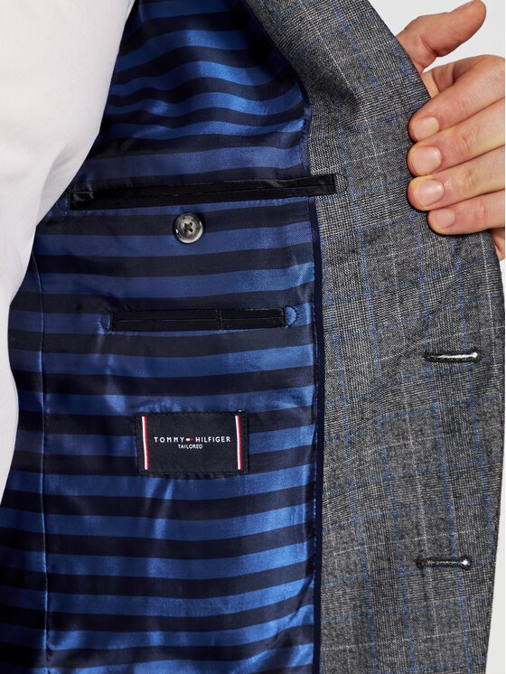 Tommy Hilfiger Tailored Tommy Hilfiger Tailored Öltöny Check TT0TT08549 Szürke Slim Fit