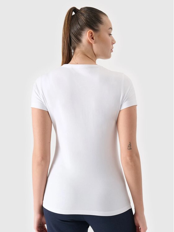 4F 4F Tričko 4FWSS24TTSHF1163 Biela Custom Slim Fit