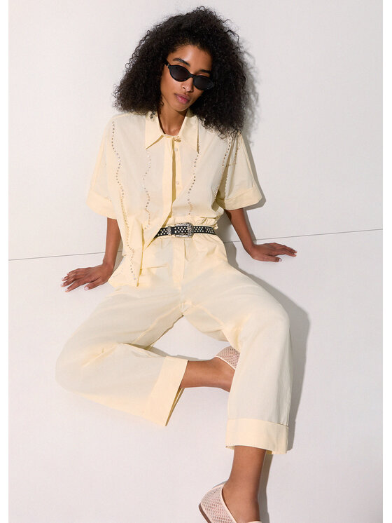 Liu Jo Liu Jo Pantaloni di tessuto CA6249TS246P9640 Giallo Regular Fit