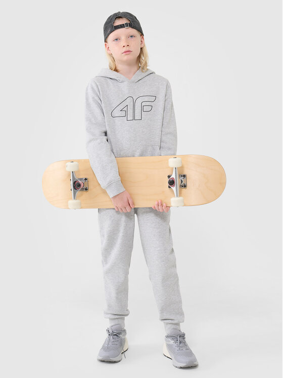 4F 4F Bluza BASIC+ Szary jasny Regular Fit