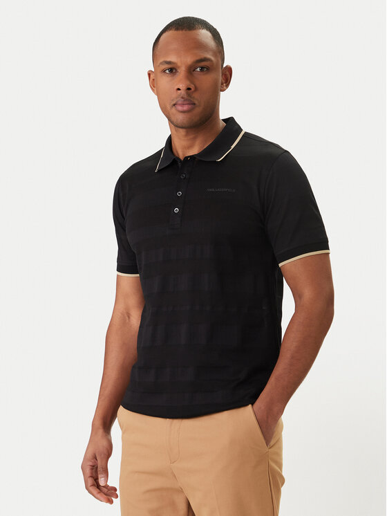 KARL LAGERFELD Tricou polo 745006 562201 Negru Regular Fit