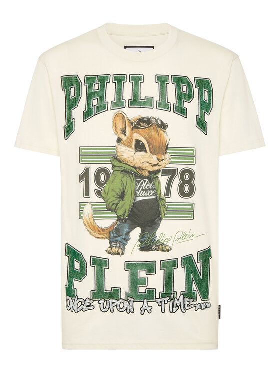 PHILIPP PLEIN PHILIPP PLEIN T-Shirt 26225 Beżowy Regular Fit