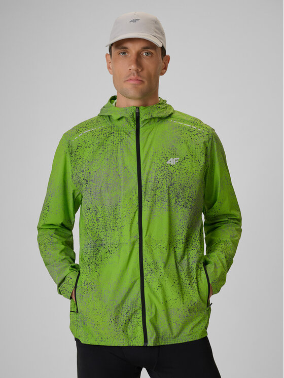 4F 4F Kurtka do biegania FLOW MOTION Khaki Regular Fit