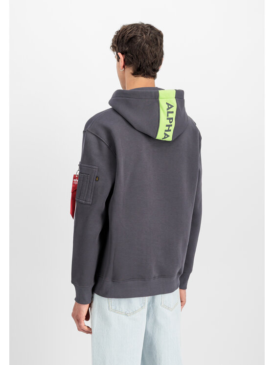 Alpha Industries Alpha Industries Bluza Red Stripe Hoodie Szary Regular Fit