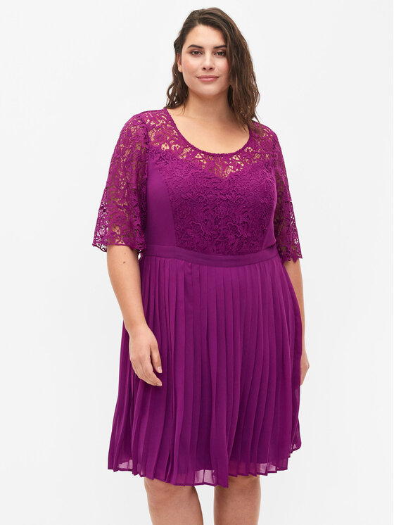 Zizzi Kokteiļkleita M58842A Violets Regular Fit