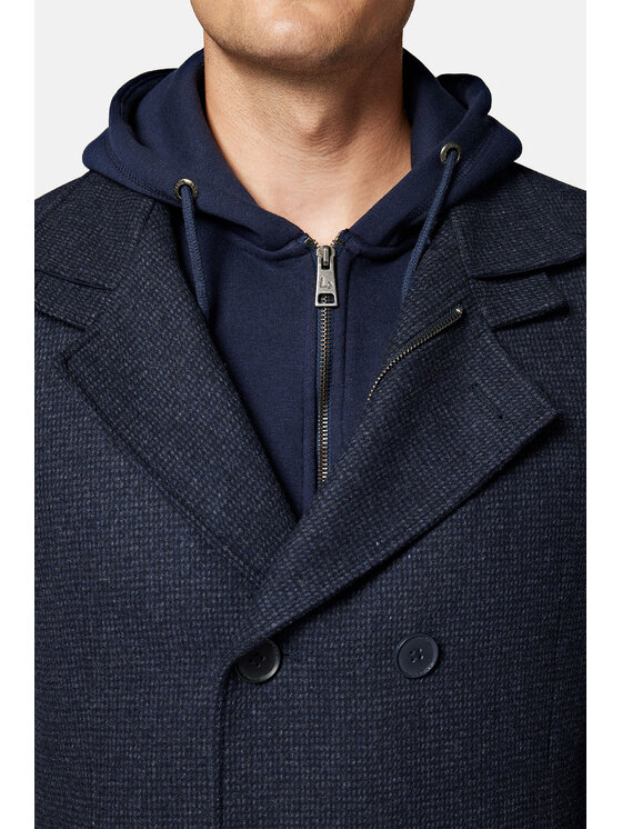 Lancerto Lancerto Płaszcz wełniany Arendal PC073223000010 Granatowy Regular Fit