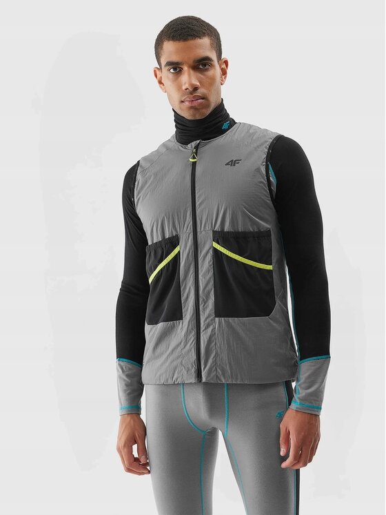 4F 4F Gilet 4FAW23TVJAM043-24S Grigio Regular Fit