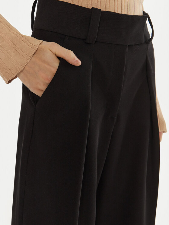 IVY OAK IVY OAK Παντελόνι Palazzo Peony Rose IO1100X5121 Μαύρο Wide Leg