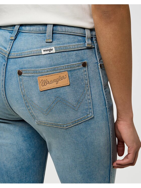 Wrangler Wrangler Jeansy SKINNY HIGH Niebieski Skinny Fit