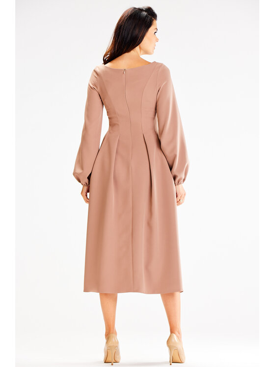 Awama Awama Vestito da giorno A595 Marrone Basic Fit