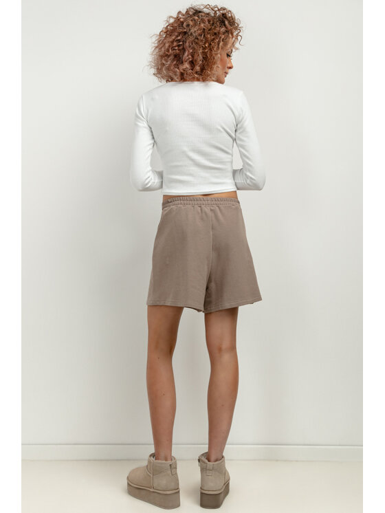 Tessita Tessita Szorty materiałowe T415/6/XXL Brązowy Regular Fit