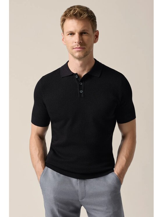 Lancerto Lancerto Polo Mirko PO073126000014 Czarny Regular Fit