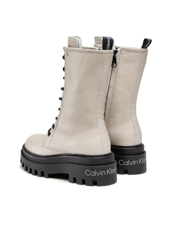 Calvin Klein Jeans Calvin Klein Jeans Μποτάκια Flatform Mid Laceup Boot YW0YW00843 Μπεζ