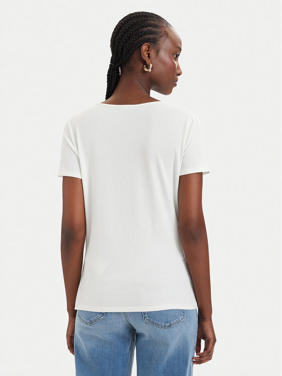 Liu Jo Sport Liu Jo Sport T-shirt TA6098 JS005 Krem Regular Fit