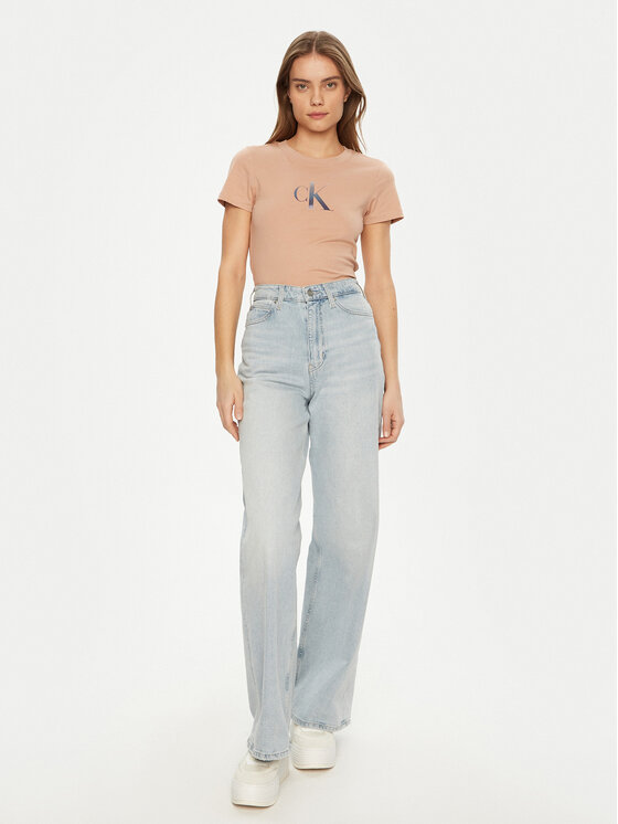 Calvin Klein Jeans Calvin Klein Jeans Póló Gradient J20J224982 Narancssárga Slim Fit