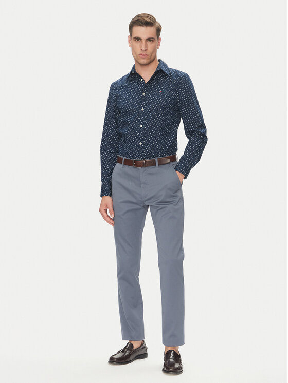 Tommy Hilfiger Tommy Hilfiger Koszula MW0MW38559 Granatowy Slim Fit