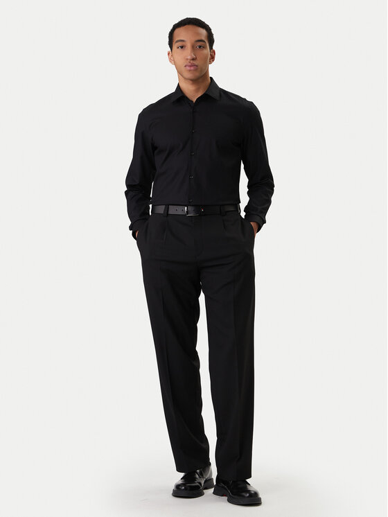HUGO HUGO Marškiniai Kenno 50555295 Juoda Slim Fit