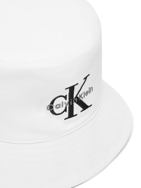 Calvin Klein Calvin Klein Cappello Monologo Embroidery Bucket Hat LV04G5020G Bianco
