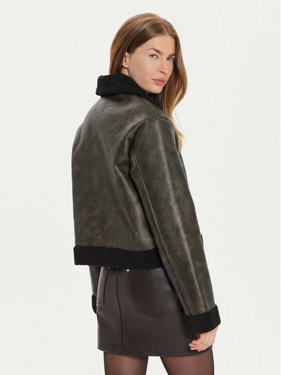 Pieces Pieces Jakna iz umetnega usnja Pippi 17154704 Rjava Regular Fit