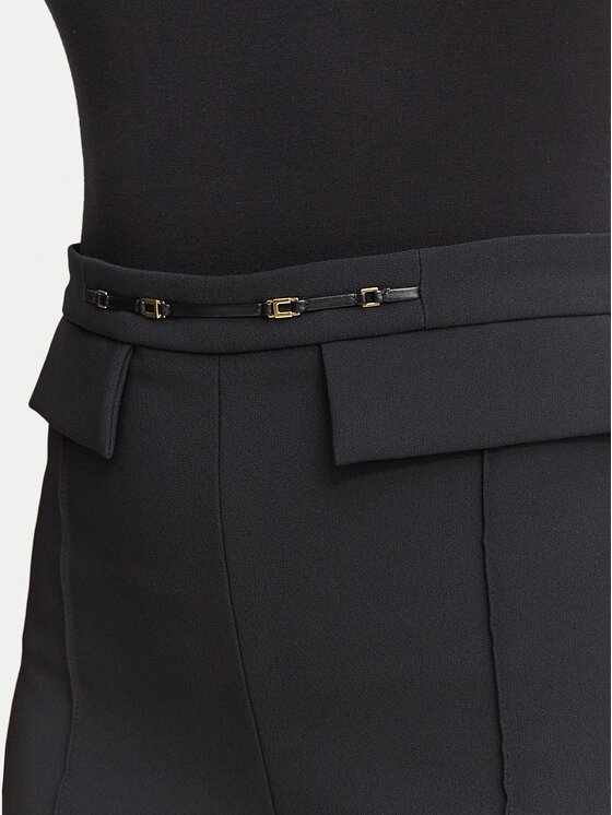 Elisabetta Franchi Elisabetta Franchi Riidest püksid PA-196-66E2-V360 Must Palazzo Fit