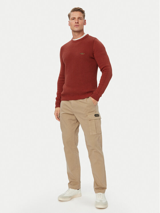 Aeronautica Militare Aeronautica Militare Sweter 262MA1571UL00409 Czerwony Regular Fit