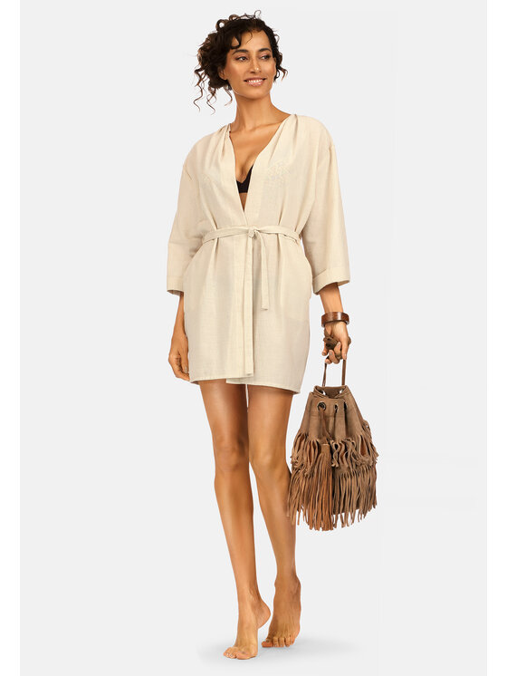 Feba Feba Accappatoio F221 Beige Regular Fit