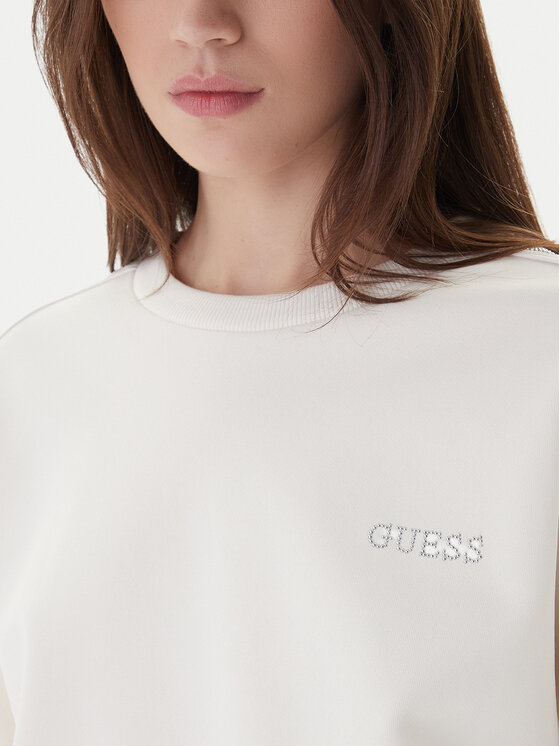Guess Guess Bluza V6RQ96 KCX22 Biały Regular Fit
