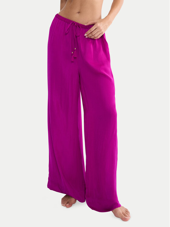 Triumph Triumph Pantaloni din material Summer 10227246 Roz închis Wide Leg
