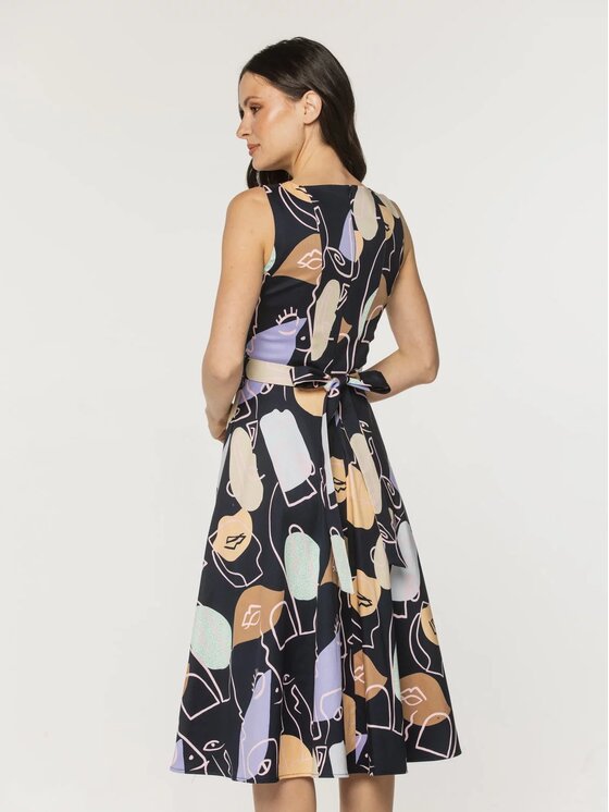 Willsoor Willsoor Sukienka koktajlowa 68116 Granatowy A-Line Fit
