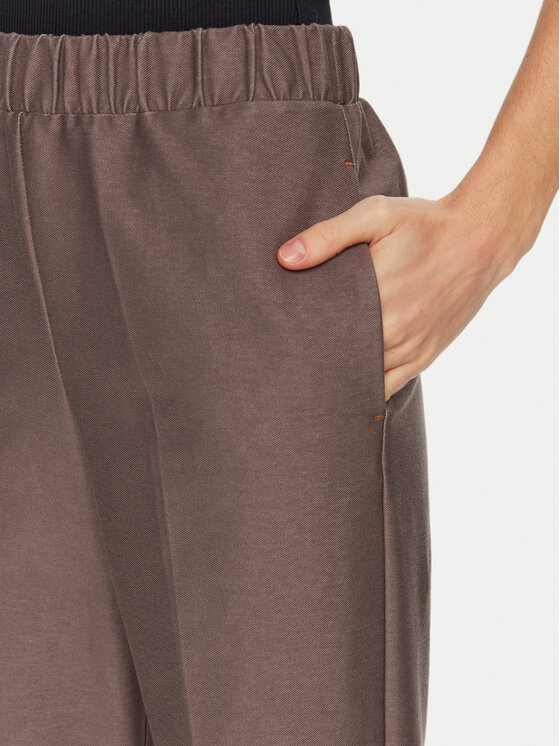 Max Mara Leisure Max Mara Leisure Bavlnené nohavice Quiete 2426786048 Hnedá Straight Fit