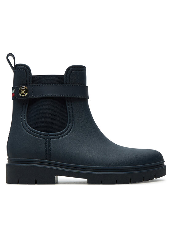 Tommy Hilfiger Gumijas zābaki Th Stud Rubberised Rainboot FW0FW08168 Tumši zils