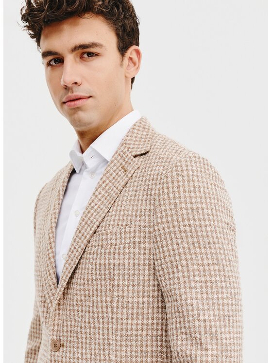 Pako Lorente Pako Lorente Marynarka P25SF-3X-014 Beżowy Slim Fit