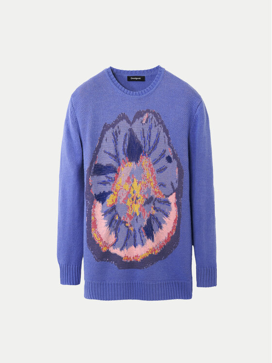 Desigual Desigual Пуловер Pensee Lacroix 24WWJF52 Виолетов Regular Fit