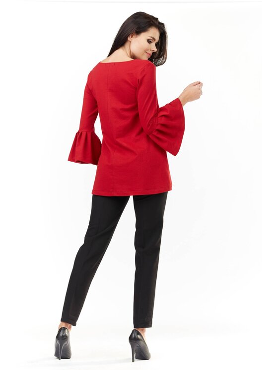Infinite You Infinite You Bluzka M156 Czerwony Basic Fit