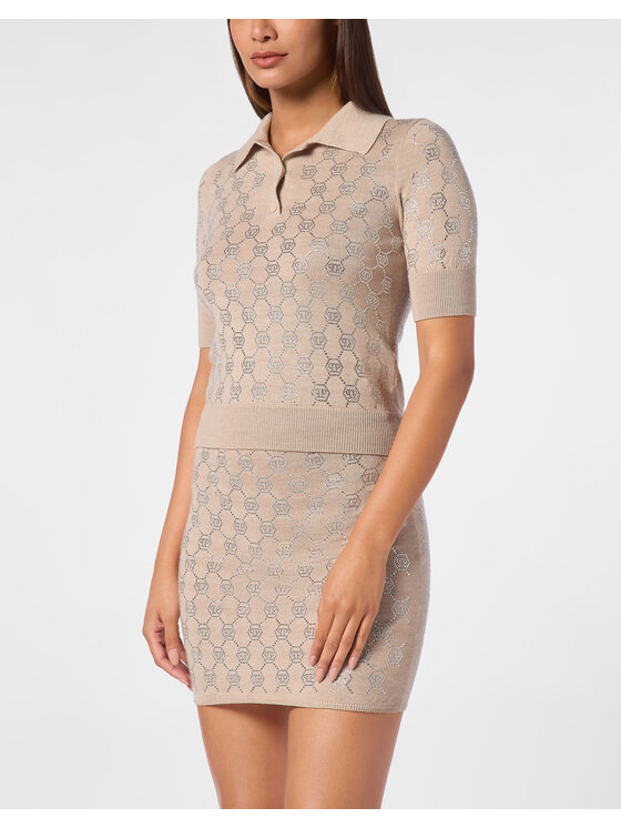 PHILIPP PLEIN PHILIPP PLEIN Polokošile 14717 Béžová Regular Fit