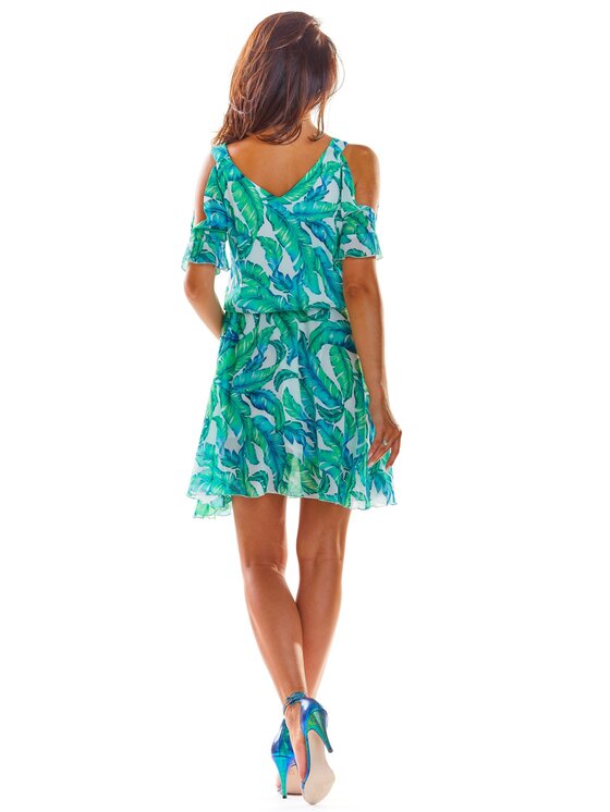 Awama Awama Sukienka letnia A295 Zielony Basic Fit