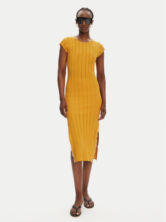 PINKO PINKO Pletena obleka 104745 A2FR Rjava Regular Fit