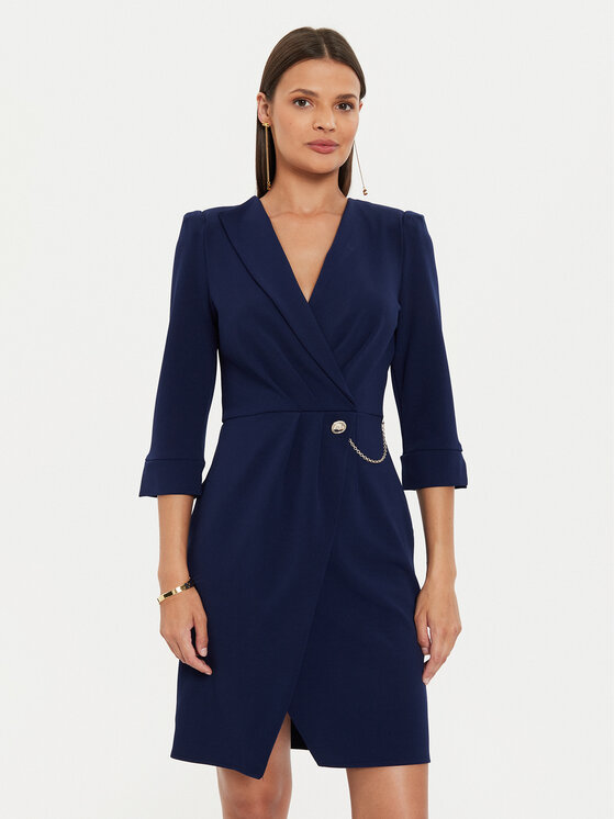 Rinascimento Rinascimento Kokteilinė suknelė CFC0019592002 Tamsiai mėlyna Regular Fit