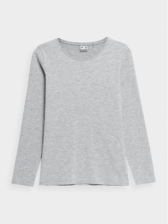 4F 4F Bluse 4FAW23TLONF167 Grau Slim Fit