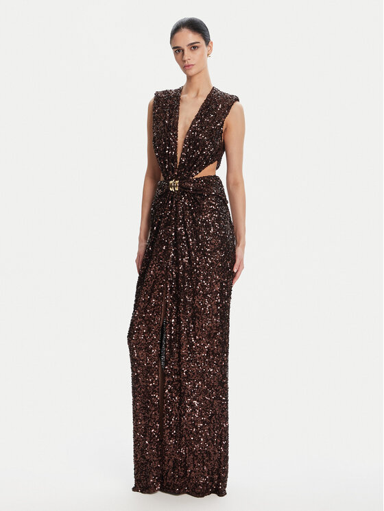 Elisabetta Franchi Elisabetta Franchi Rochie de seară ABR4852E2 644 Maro Regular Fit