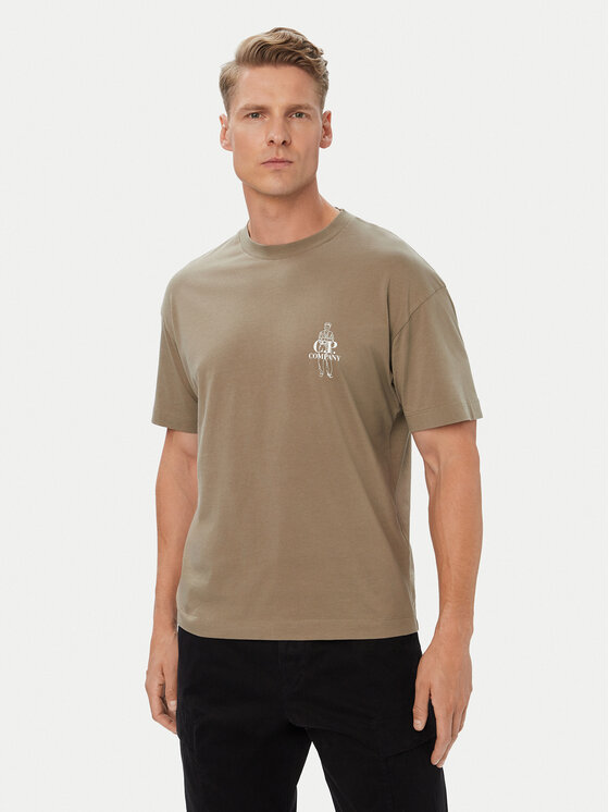 C.P. Company C.P. Company T-Shirt 21CMTS166A005100W Μπεζ Regular Fit