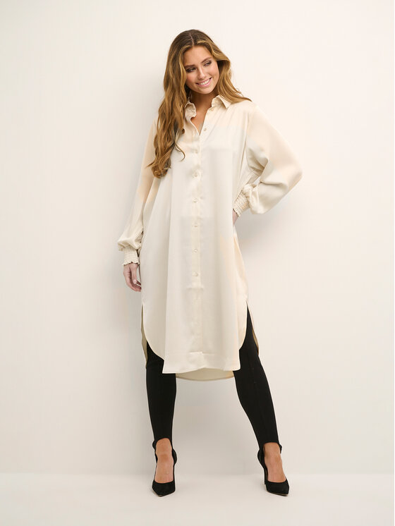 Kaffe Kaffe Krekla kleita Ilse 10506937 Écru Relaxed Fit