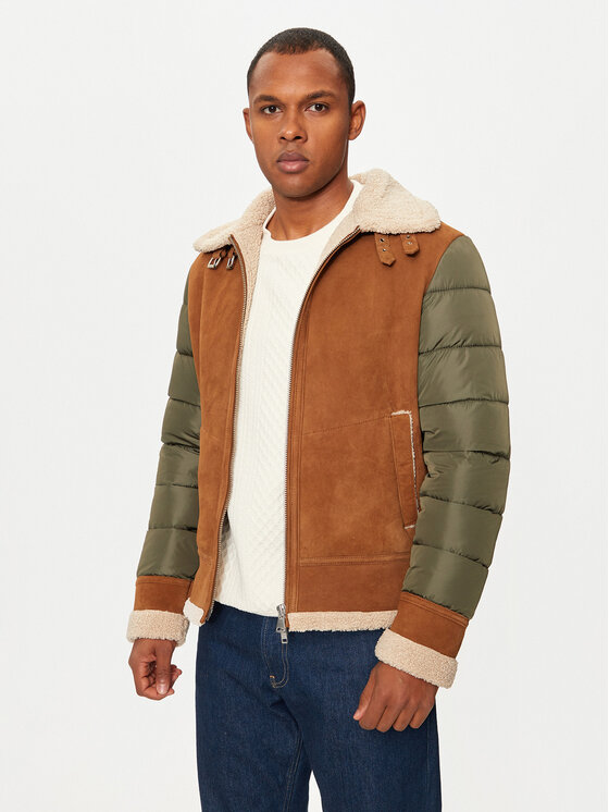 Bomboogie Bomboogie Giacca di pelle JMMILKPGST4 Marrone Regular Fit