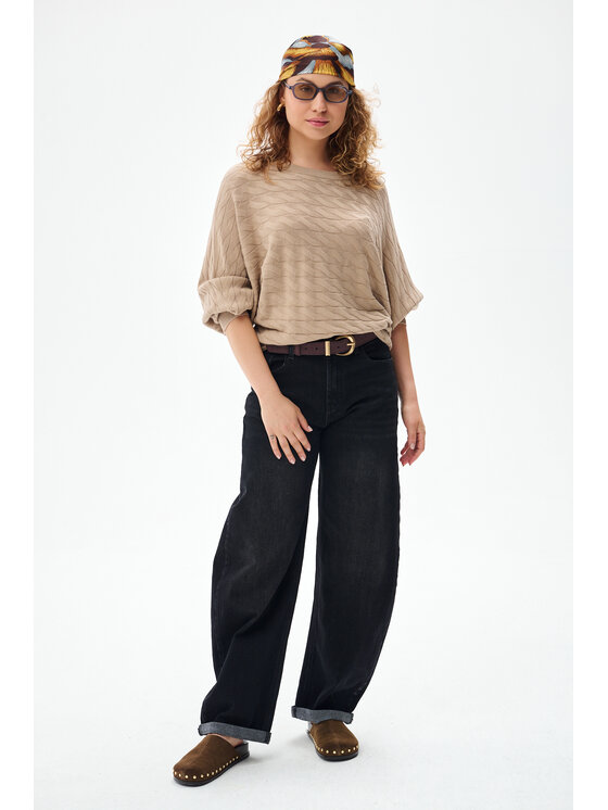 blue shadow blue shadow Bluzka Kally Brązowy Regular Fit