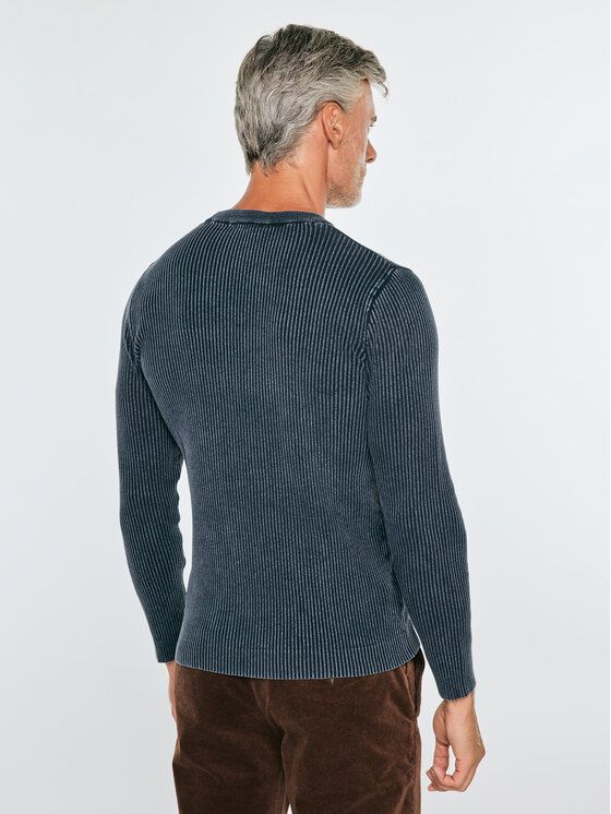 BIG STAR BIG STAR Sweter KIRK Granatowy Basic Fit