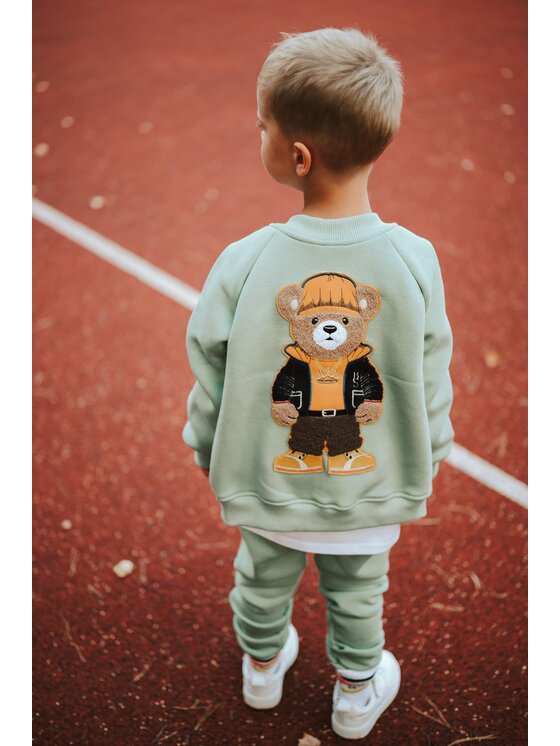 Bejbi Story Bejbi Story Bluza bomberka Axel Teddy Zielony Active Fit