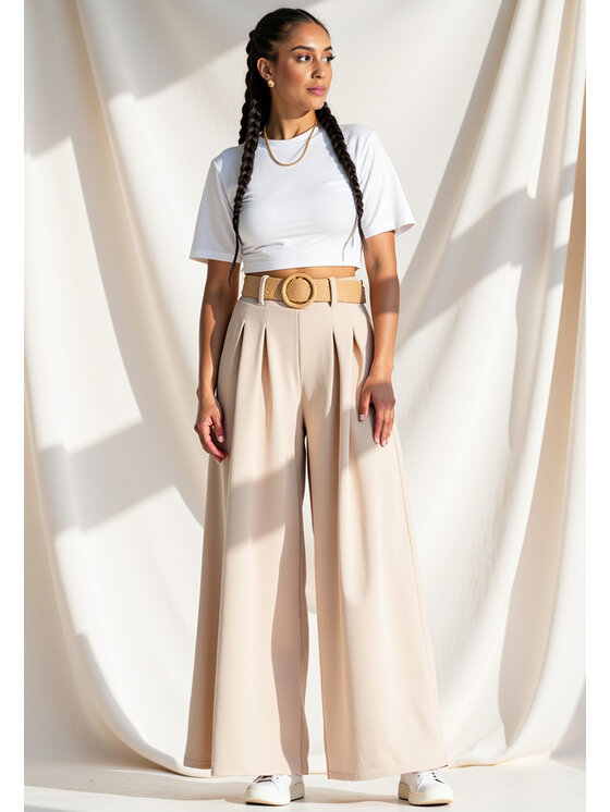 FIGL FIGL Παντελόνι υφασμάτινο M1160 Μπεζ Loose Fit