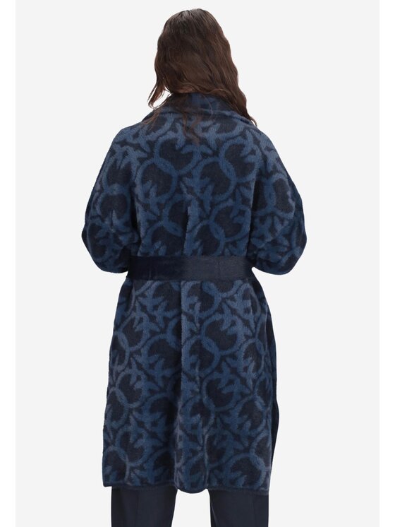 PINKO PINKO Futro Zante similpelliccia jacquard logo Niebieski Comfort Fit