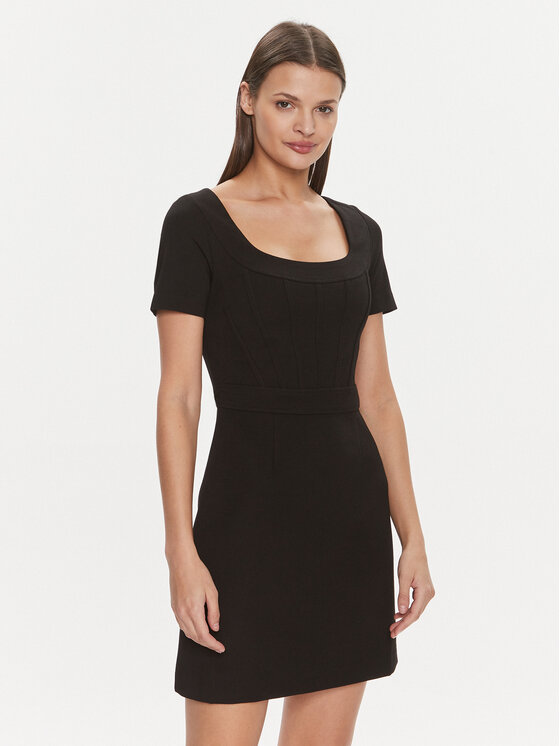 Guess Guess Kleid für den Alltag W4RK15 KBJP2 Schwarz Regular Fit