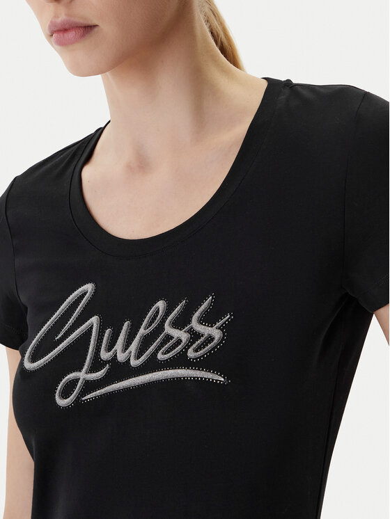 Guess Guess Футболка W6RI24 J1314 Чорний Regular Fit